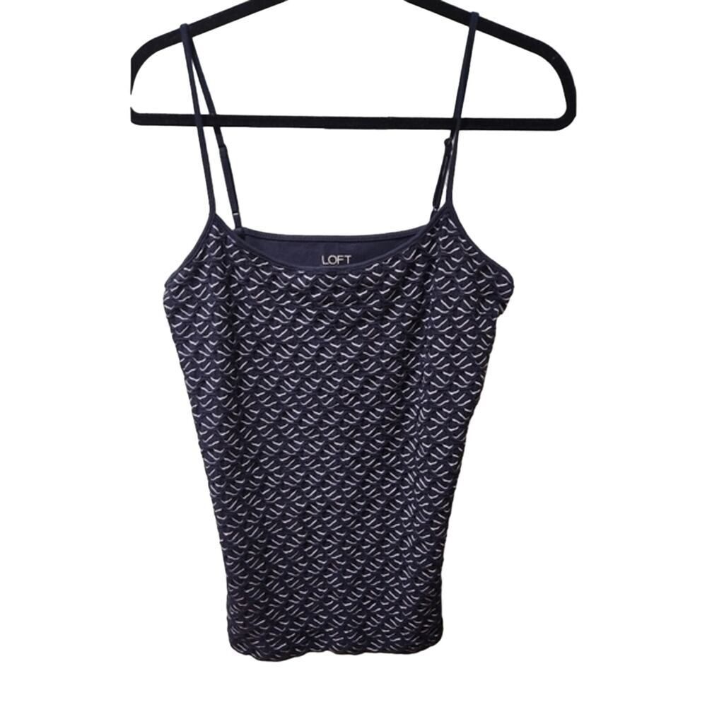 LOFT Outlet‎ Navy Blue White Sleeveless Tank Top Casual Layering NWT Large